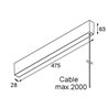 Modular LED Driver Constant Voltage 24V Surface (For Suspended Mounting) 100W (Incl. Power Feed Cable 2000)