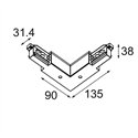 Modular Track 230V Connection 90° Electrical/Mechanical Inside