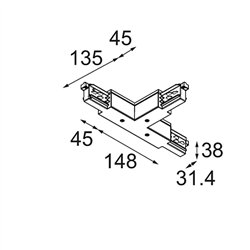 Modular Track 230V Connection T Electrical/Mechanical Right