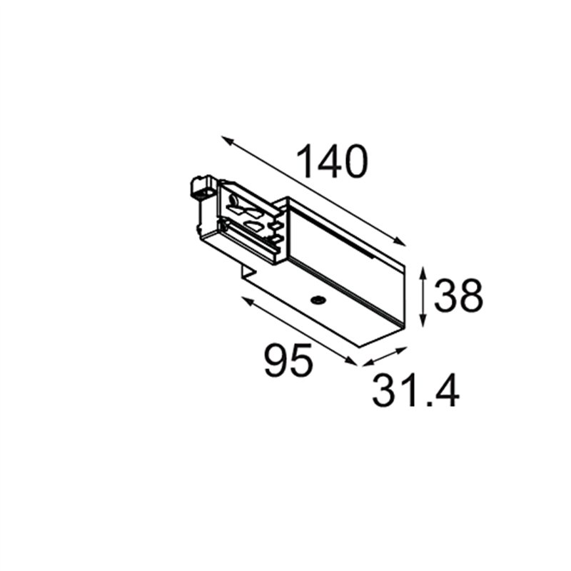 Modular Track 230V Power Feed Left