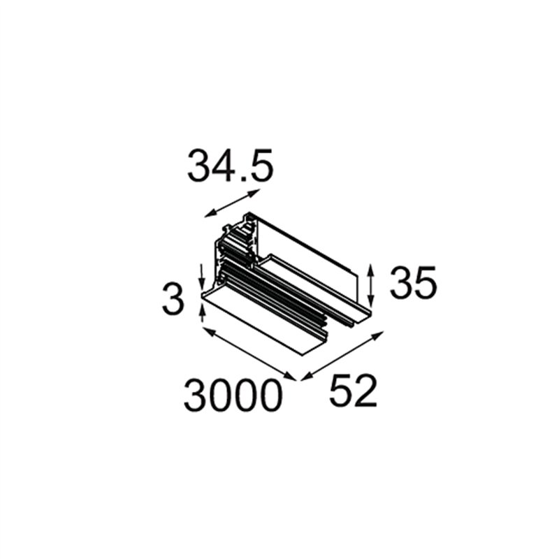 Modular Track 230V Profile Recessed 3000
