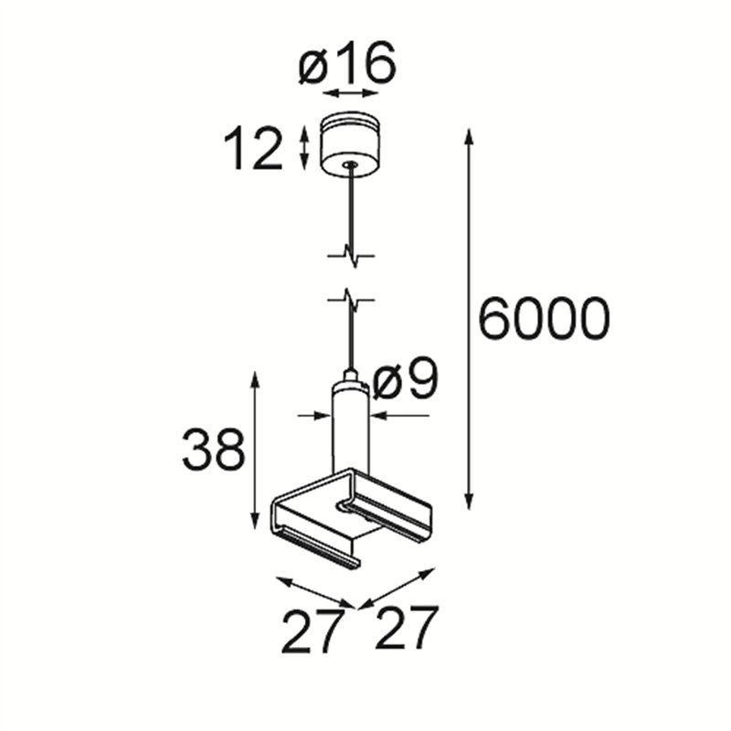 Modular Track 230V Suspension Kit 6000