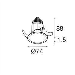 Modular Modest Recessed 74 (Leaf Springs) 1x IP55 LED DE | Recessed spot