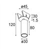 Modular Nyto Semi-Recessed Adjustable 30 1x LED DE | Recessed spot