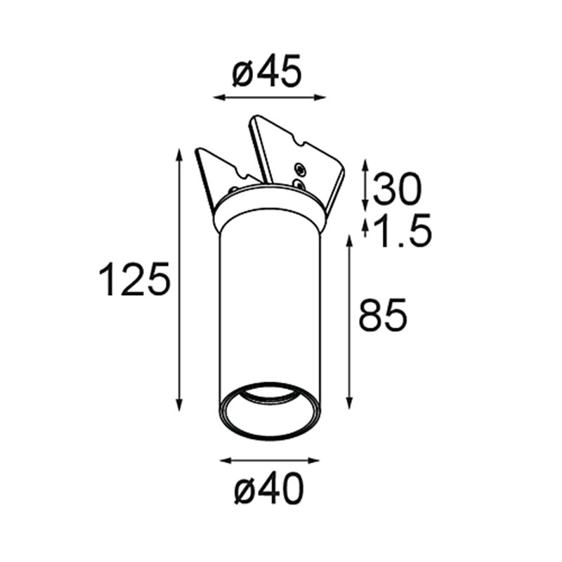 Modular Nyto Semi-Recessed Adjustable 40 1x LED DE | Inbouwspot