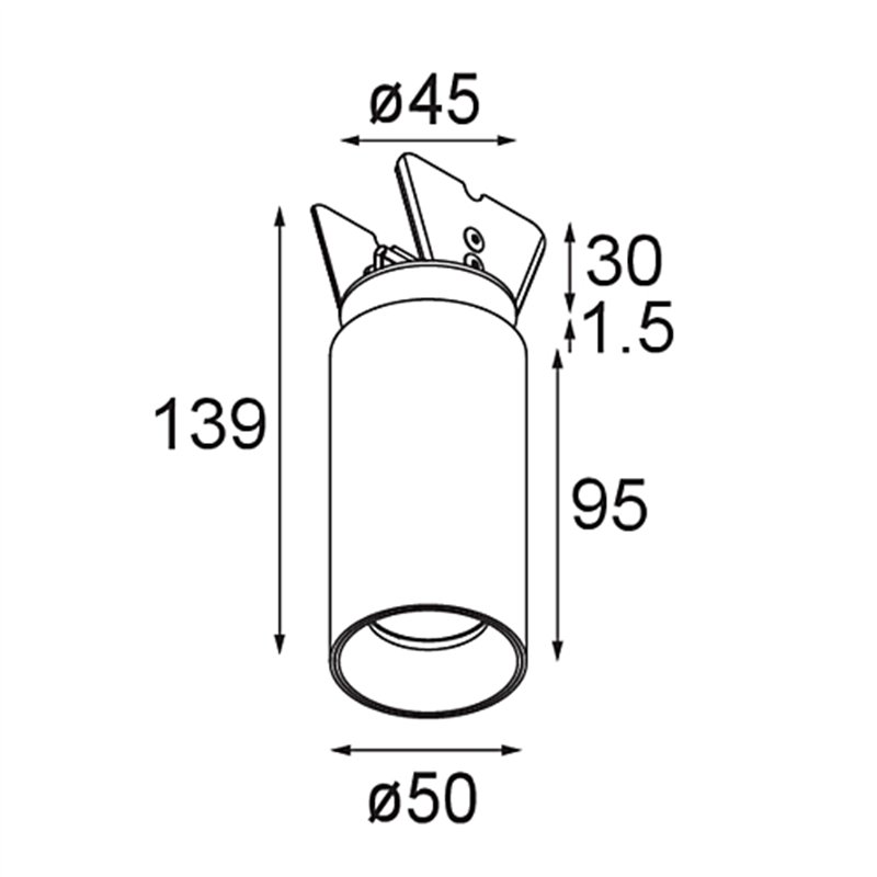Modular Nyto Semi-Recessed Adjustable 50 1x LED DE | Inbouwspot