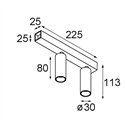 Modular Nyto Surface Adjustable 30 Square 2x LED DE | Plafondlamp / Wandlamp