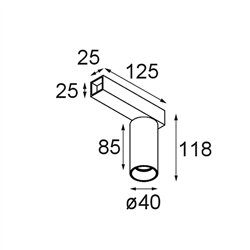 Modular Nyto Surface Adjustable 40 Square 1x LED DE | Ceiling lamp / Wall lamp