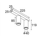 Modular Nyto Surface Adjustable 40 Square 2x LED DE | Plafondlamp / Wandlamp