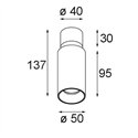 Modular Nyto Surface Adjustable 50 Round 1x LED DE | Plafondlamp / Wandlamp
