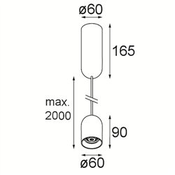 Modular Placebo Suspended Down 60 1x LED DI | Suspension lamp