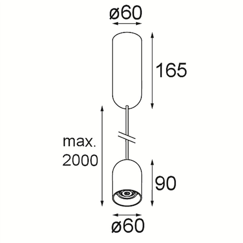 Modular Placebo Suspended Down 60 1x LED DI | Hanglamp