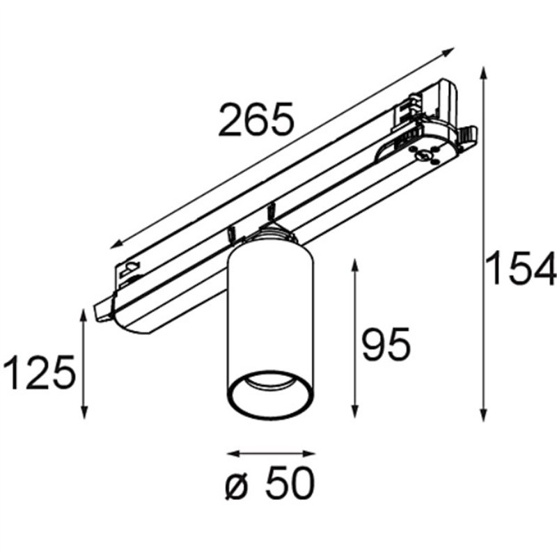 Modular Nyto Track 230V Adjustable 50 1x LED DI | Trackverlichting