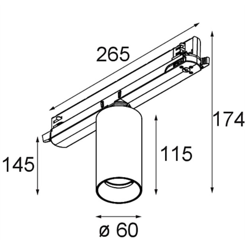 Modular Nyto Track 230V Adjustable 60 1x LED DI | Trackverlichting
