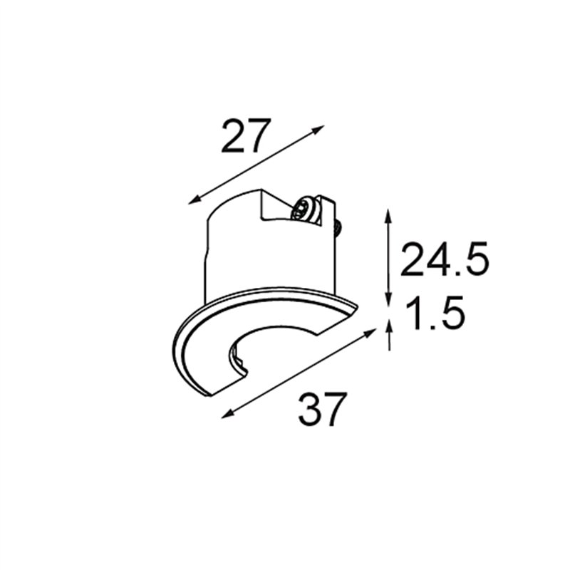 Modular Track 48V Endplate Round (For Recessed Mounting) (2)