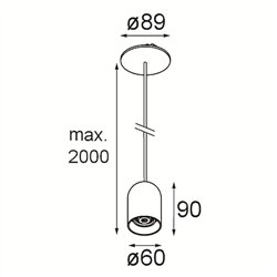 Modular Placebo Suspended Down 60 1x LED DE | Suspension lamp