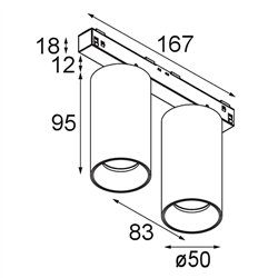 Modular Nyto Track 48V Adjustable 50 2x LED | Track lighting fixture