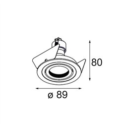 Modular K 1 Recessed Adjustable 89 1x GU10 DE | Recessed spot