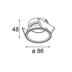 Modular Lotis Round Recessed 86 1x IP55 M-LED DE | Recessed spot
