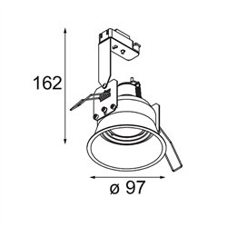 Modular Lotis Round Recessed Adjustable 97 1x GU10 | Recessed spot