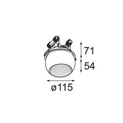 Modular Marbul Recessed Adjustable 115 1x LED DE | Recessed spot