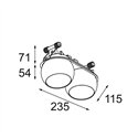 Modular Marbul Recessed Adjustable 115 2x LED DE | Inbouwspot