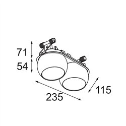 Modular Marbul Recessed Adjustable 115 2x LED DE | Recessed spot