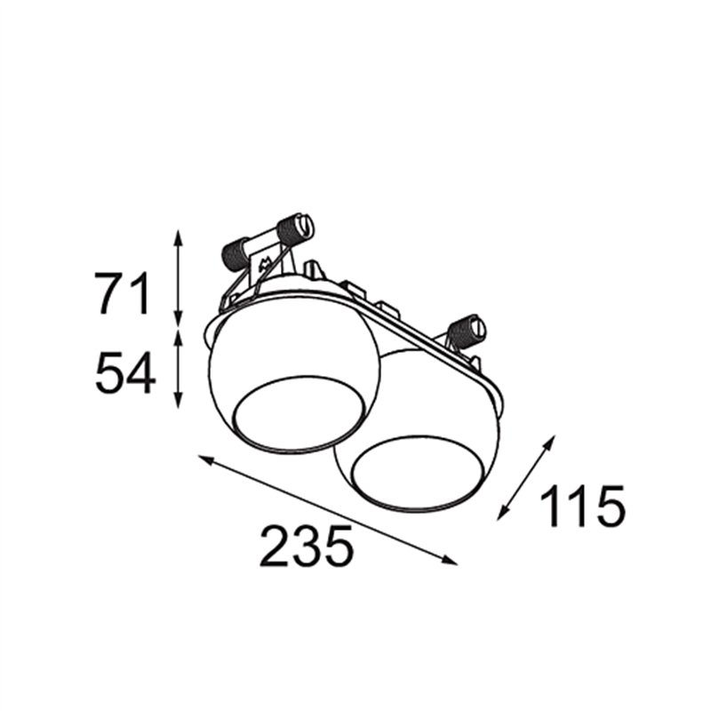 Modular Marbul Recessed Adjustable 115 2x LED DE | Inbouwspot