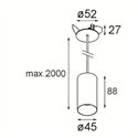 Modular Minude Suspended 45 1x LED DE | Hanglamp