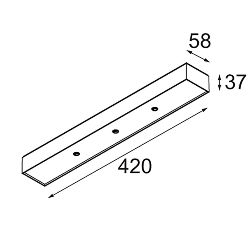 Modular Modupoint Square Surface 420X58 3x Jack DI 500mA | Plafondlamp / Wandlamp