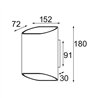Modular Trapz Wall Up/Down 2x LED DI | Wall lamp