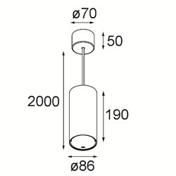 Modular Smart Tube Suspended 82 XL 1x DI 500mA | Suspension lamp