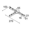Modular Track 48V Connection T Electrical/Mechanical (For Surface Mounting) Right