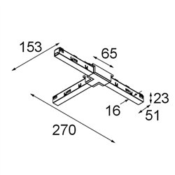 Modular Track 48V Connection T Electrical/Mechanical (For Suspended Mounting) Left