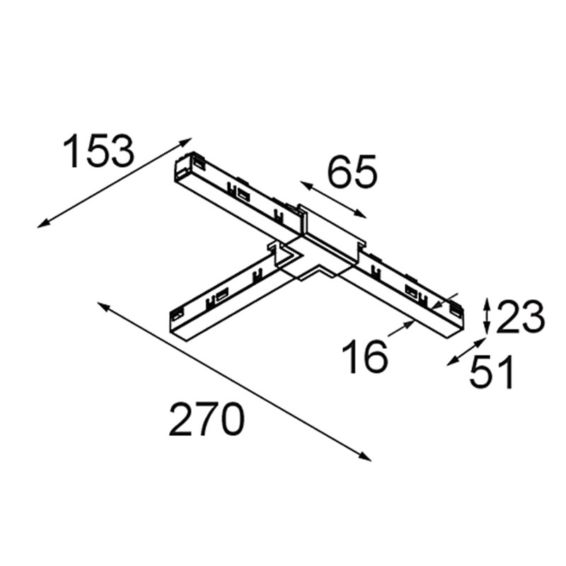 Modular Track 48V Connection T Electrical/Mechanical (For Suspended Mounting) Right