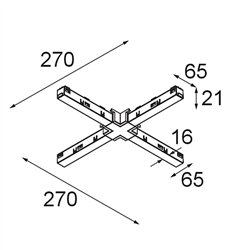 Modular Track 48V Connection X Electrical/Mechanical (For Surface Mounting)
