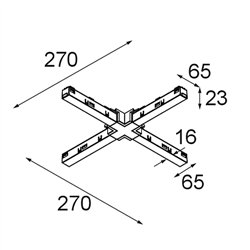 Modular Track 48V Connection X Electrical/Mechanical (For Suspended Mounting)