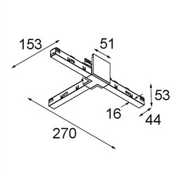 Modular Track 48V High Connection T Electrical/Mechanical Left