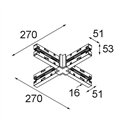 Modular Track 48V High Connection X Up/Down Electrical/Mechanical