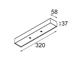 Modular Modupoint Square Surface 320X58 2x Jack 1800-3000K WD DI 350mA | Ceiling lamp / Wall lamp