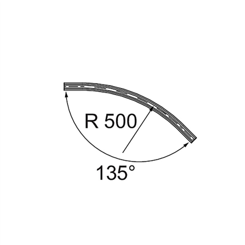 Modular Track 48V Connection Curved 135° Mechanical Inside