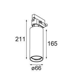Modular Charlatan Track 230V Adjustable 65 1x LED DI | Track lighting fixture