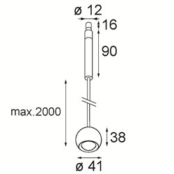 Modular Marbulito Jack Suspended 41 1x LED DE | Suspension lamp