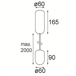 Modular Placebo Suspended Up 60 1x LED DI | Suspension lamp