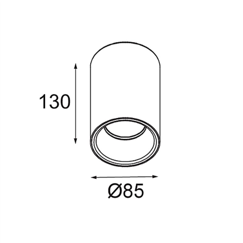 Modular Lotis Tube Surface 85 1x IP44 GU10 | Plafondlamp
