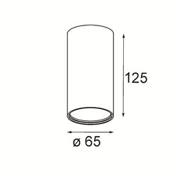 Modular Tetrix Tube Surface 65 125 1x DE | Ceiling lamp