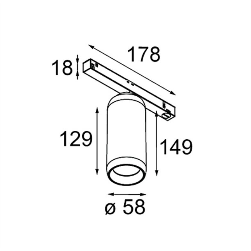 Modular Kogel Track 48V Adjustable 58 1x LED | Trackverlichting