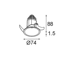 Modular Modest Recessed 74 (Leaf Springs) 1x IP55 LED DE | Recessed spot