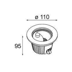 Modular Hipy Round Asy Floor Recessed Up Adjustable 110 1x IP67 LED DE | Floor lamp