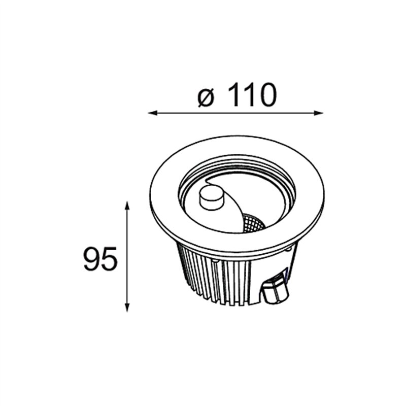 Modular Hipy Round Asy Floor Recessed Up Adjustable 110 1x IP67 LED DE | Grondlamp